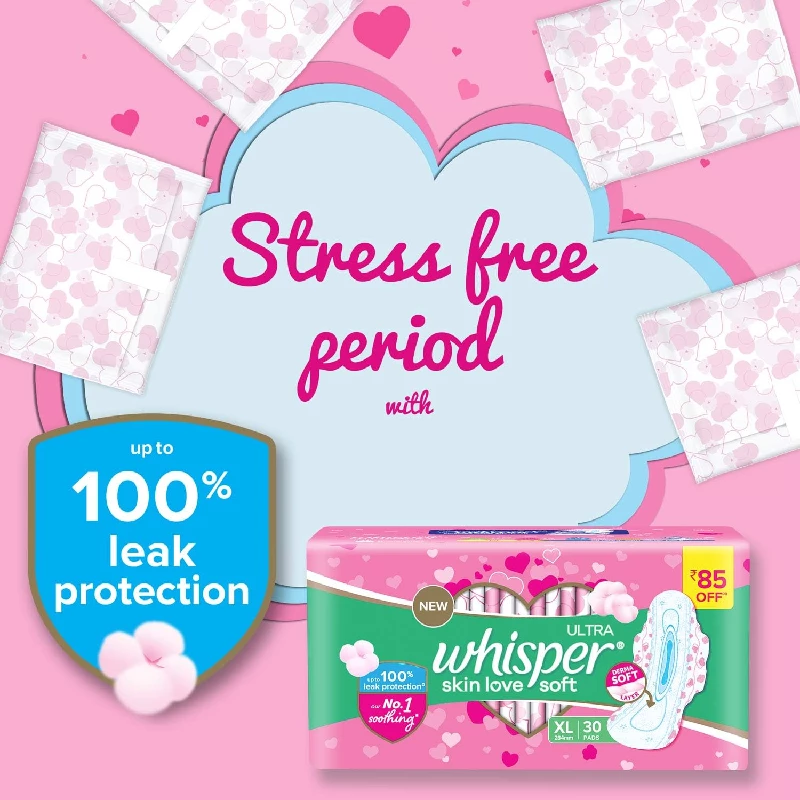 Whisper Ultra Skinlove Soft Sanitary Pads, 30 Pads-8.webp